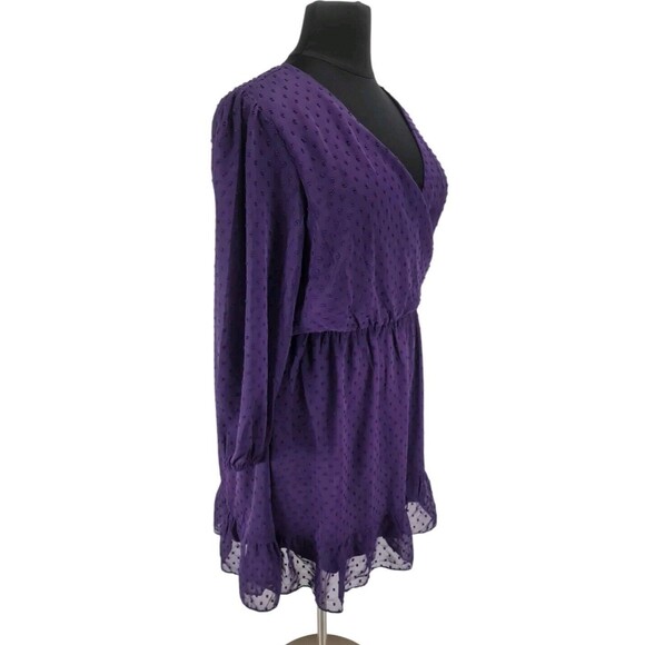 CITY CHIC Women Dress Wild Dobby Plus Size L/20 Swiss Dot Sheer Petunia  270AP - Picture 2 of 7